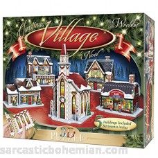 WREBBIT 3D Christmas Village 3D Panel Puzzle Standard B07613733L